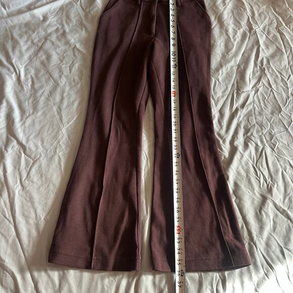 Urban Outfitters, Maroon, Pleated, Flare/Wide Leg, Trousers- S - Picture 11 of 12